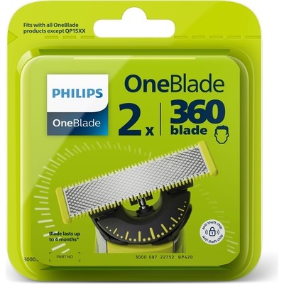 Lama di ricambio Philips QP420/50 rifinitura 360° confezione 2pz compatibile One Blade QP6541/15