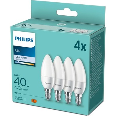 Lampadina Philips candela LED discount 40W E14 4000K 4PZ