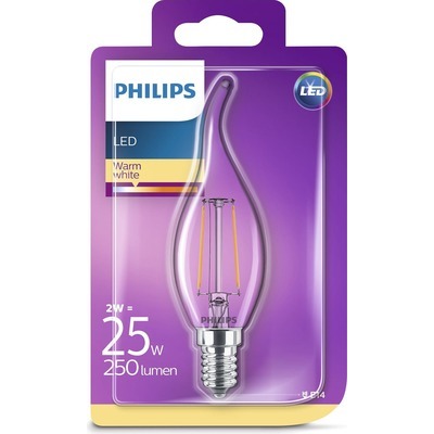 Lampadina philips LED Vento filamento chiara E14 25W
