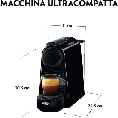 Macchina caffè Nespresso De'Longhi EN85.B Essenza Mini nera