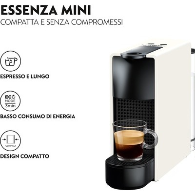 Macchina caffè Nespresso Krups XN 1101 K bianca Essenza mini
