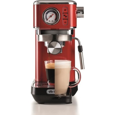 Macchina caffe' espresso Ariete 138113 Metal slim con manometro red rosso