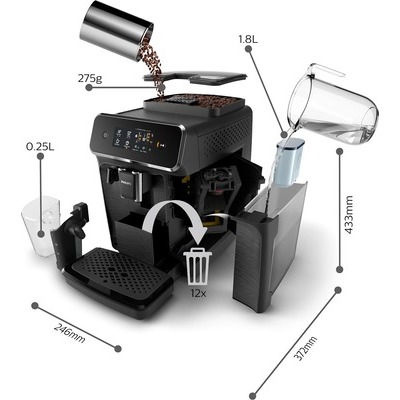 Macchina caffe' espresso automatica Philips EP2230/10 con caraffa latte go