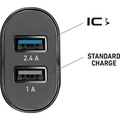 Mini caricabatterie SBS da auto 12/24V 2400 mAh fast charge, 2 uscite USB