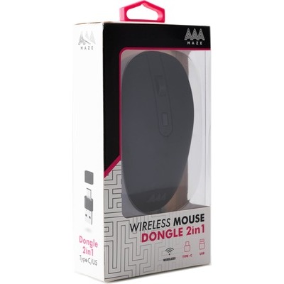 Mouse AAAmaze wireless DONGLE Type-C USB 2 in 1 bianco AMIT0025W