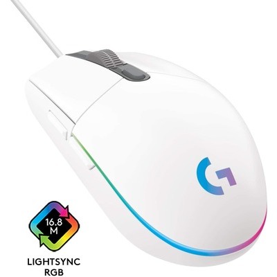 Mouse filo gaming Logitech G203 USB bianco