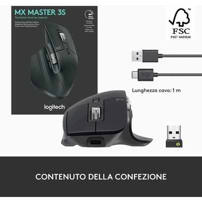 Mouse Logitech MX Master 3S grafite