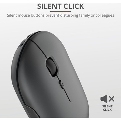Mouse Trust PUCK piatto wireless nero