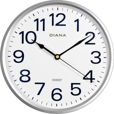 Orologio da muro Diana 111739 movimento silenzioso diametro 255mm silver