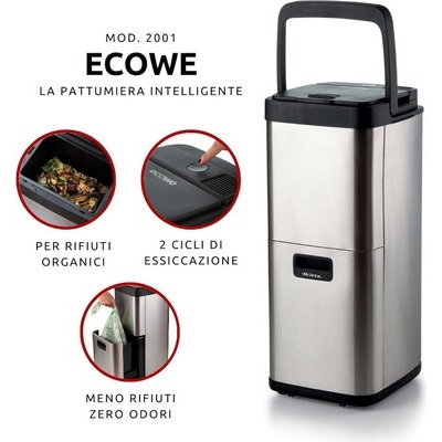 Pattumiera Smart Ariete Ecowe 2001 riduce i volumi dei rifiuti fino all'80%
