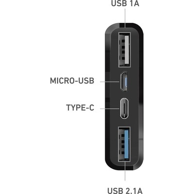 Powerbank SBS 10000mAh 2 USB 2.1A nero