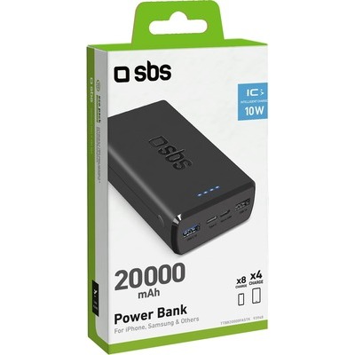 Powerbank SBS 20000mAh 2.1A nero