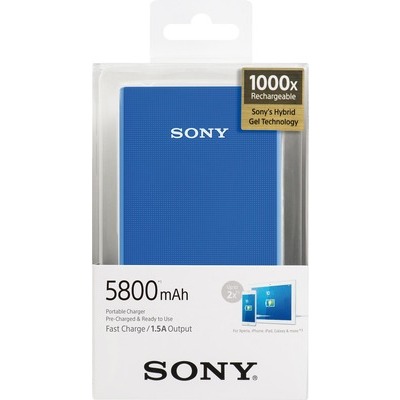 Powerbank Sony 5800 mAh con cavo micro USB blu