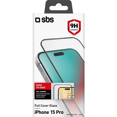 Screen Protector SBS Full Cover vetro temperato per iPhone 15 Pro