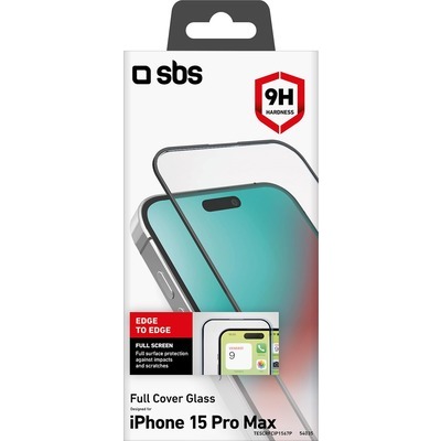 Screen Protector SBS Full Cover vetro temperato per iPhone 15 Pro Max