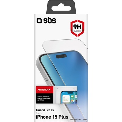 Screen Protector SBS vetro temperato ultra resistente per iPhone 15 Plus