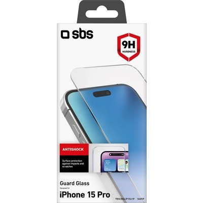 Screen Protector SBS vetro temperato ultra resistente per iPhone 15 Pro