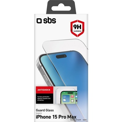 Screen Protector SBS vetro temperato ultra resistente per iPhone 15 Pro Max