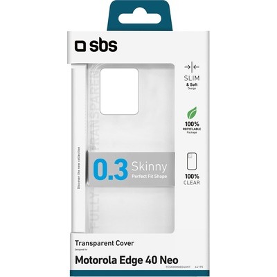 Skinny cover SBS per Motorola Edge 40 Neo trasparente