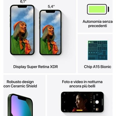 Smartphone Apple iPhone 13 128GB green verde