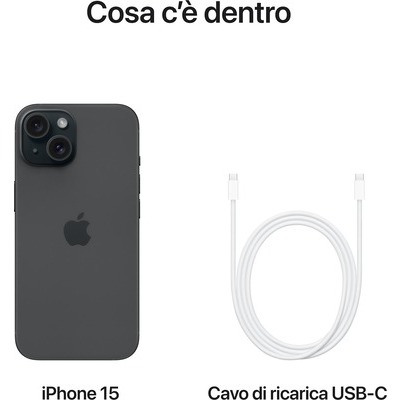 Smartphone Apple iPhone 15 256GB Black nero