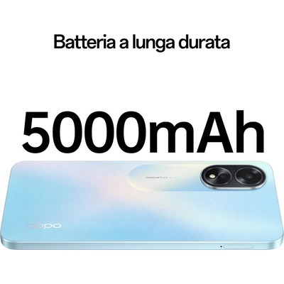 Smartphone Oppo A18 glowing blue