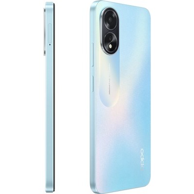 Smartphone Oppo A18 glowing blue