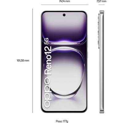 Smartphone Oppo Reno12 5G 256GB astro silver