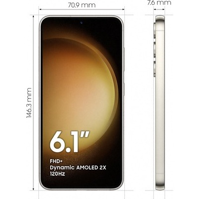 Smartphone Samsung Galaxy S23 256GB cotton flower bianco