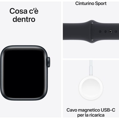 Smartwatch Apple Watch SE GPS 40mm in alluminio Midnight con cinturino sport midnight - S/M