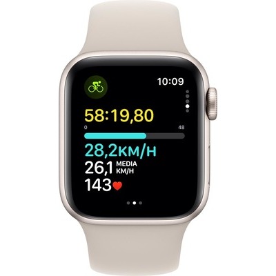 Smartwatch Apple Watch SE GPS 40mm in alluminio Starlight con cinturino sport starlight - S/M