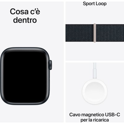 Smartwatch Apple Watch SE GPS 44mm in alluminio Midnight con cinturino sport loop midnight