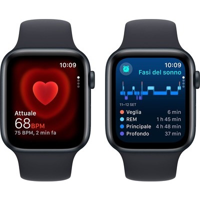 Smartwatch Apple Watch SE GPS 44mm in alluminio Midnight con cinturino sport midnight - S/M
