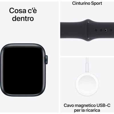 Smartwatch Apple Watch SE GPS 44mm in alluminio Midnight con cinturino sport midnight - S/M
