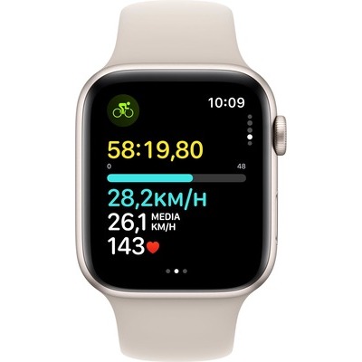 Smartwatch Apple Watch SE GPS 44mm in alluminio Starlight con cinturino sport starlight - M/L