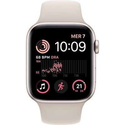 Smartwatch Apple Watch SE new GPS cassa 44mm in alluminio starlight bianco con cinturino sport starlight starlight bianco