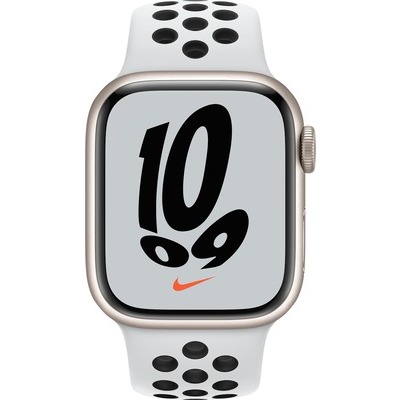 Smartwatch Apple Watch Serie 7 GPS cassa 41mm in alluminio silver con cinturino Nike platino/nero
