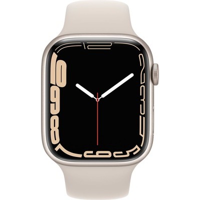 Smartwatch Apple Watch Serie 7 GPS cassa 45mm in alluminio silver con cinturino sport bianco
