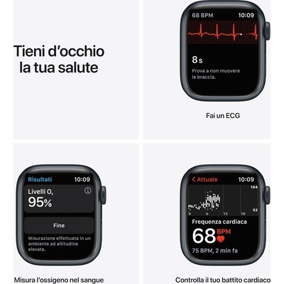 Smartwatch Apple Watch Serie 7 GPS+cellular cassa 41mm in alluminio nero con cinturino Nike antracite/nero