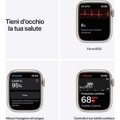 Smartwatch Apple Watch Serie 7 GPS+cellular cassa 41mm in alluminio silver con cinturino sport Nike platino/nero