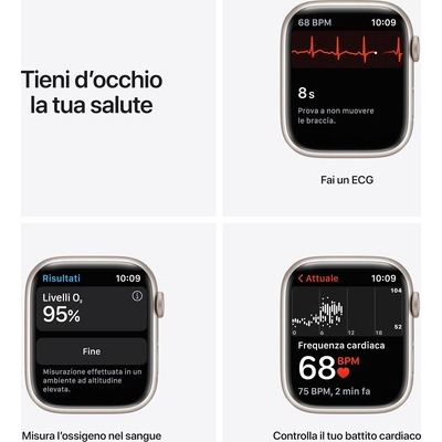 Smartwatch Apple Watch Serie 7 GPS+cellular cassa 45mm in alluminio silver con cinturino Nike platino/nero