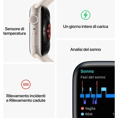 Smartwatch Apple Watch Serie 8 GPS cassa 45mm in alluminio rosso con cinturino sport rosso
