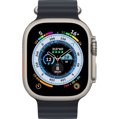 Smartwatch Apple Watch Ultra GPS+Cellular cassa 49mm in titanio con cinturino ocean midnight nero