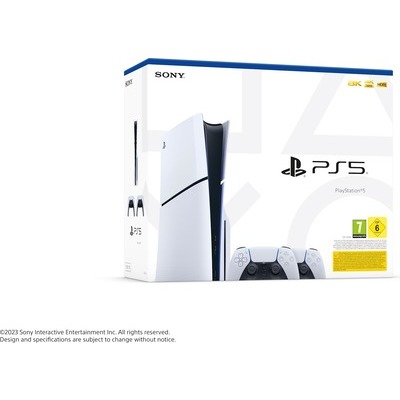 Sony PlayStation PS5 Disc Slim + 2° Controller DualSense White