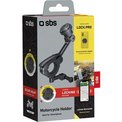 Support SBS per bici e moto compatibile con sistema Lock Pro, incluso adattore universale e chiave a brugola per regolare il supporto