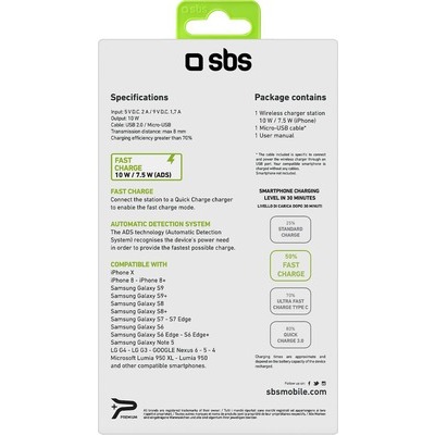 Supporto SBS da scrivania + ricarica wireless 10 W nero