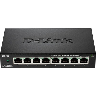 Switch di rete D-Link 8 porte fastethernet nero