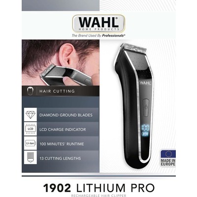 Tagliacapelli Wahl Lithium Pro LCD 1902 kit accessori 12 pettini utilizzo filo / senza filo
