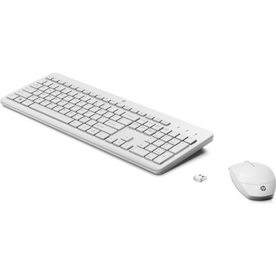 Tastiera HP 230 wireless combo bianca