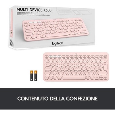 Tastiera Logitech multi device K380 rosa